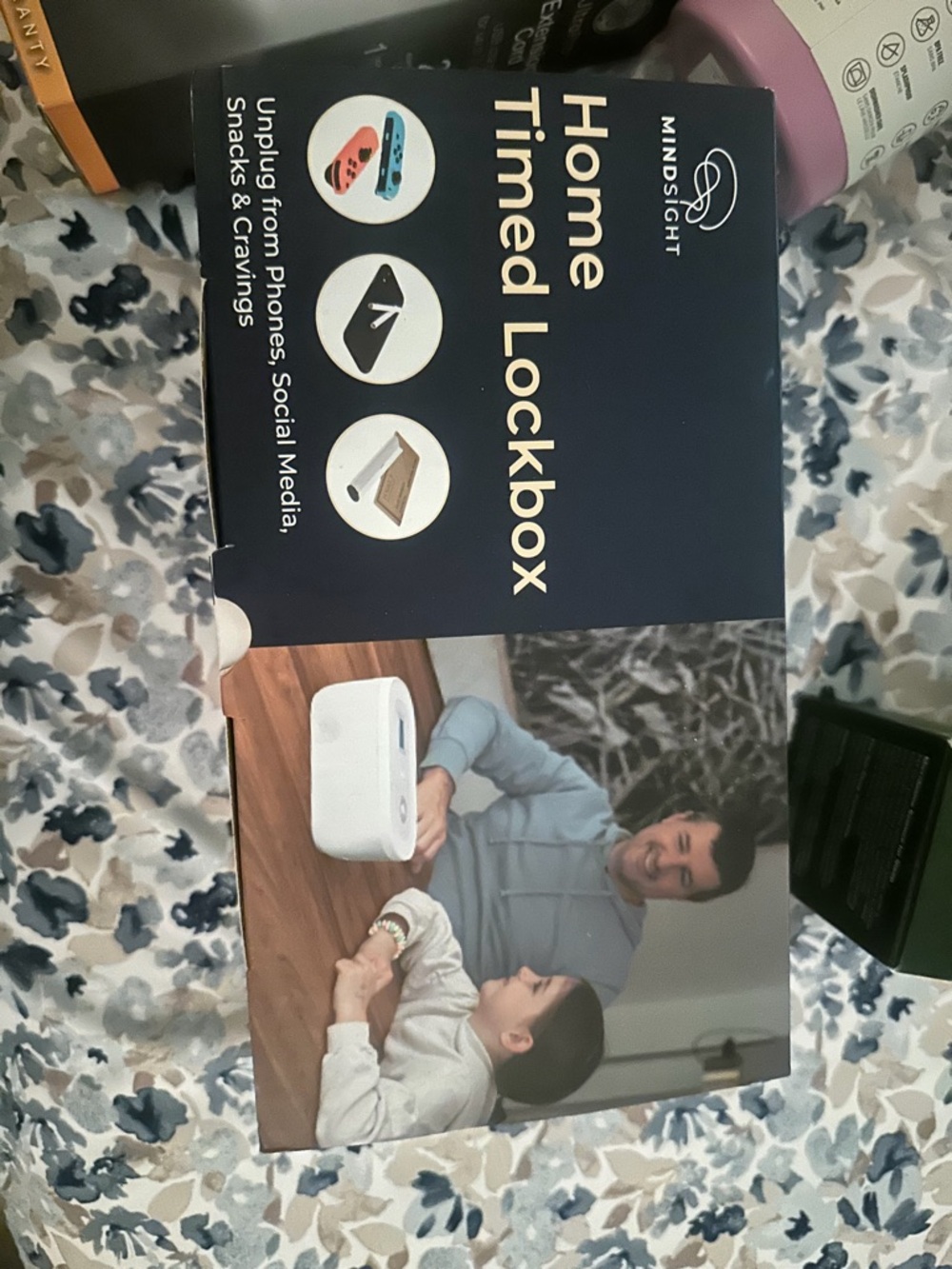 Mindsight Home Timed Lockbox - Navy & White